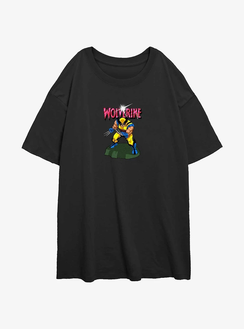 Wolverine Action Pose Womens Oversized T-Shirt