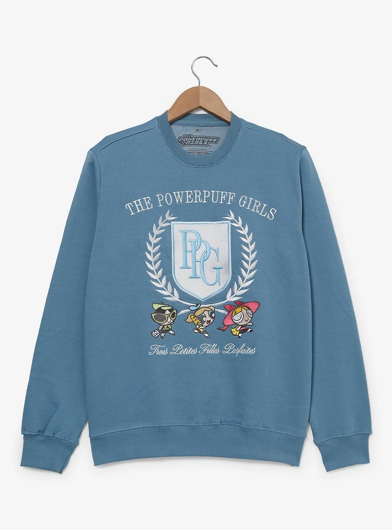 The Powerpuff Girls Paris Embroidered Women's Crewneck — BoxLunch Exclusive