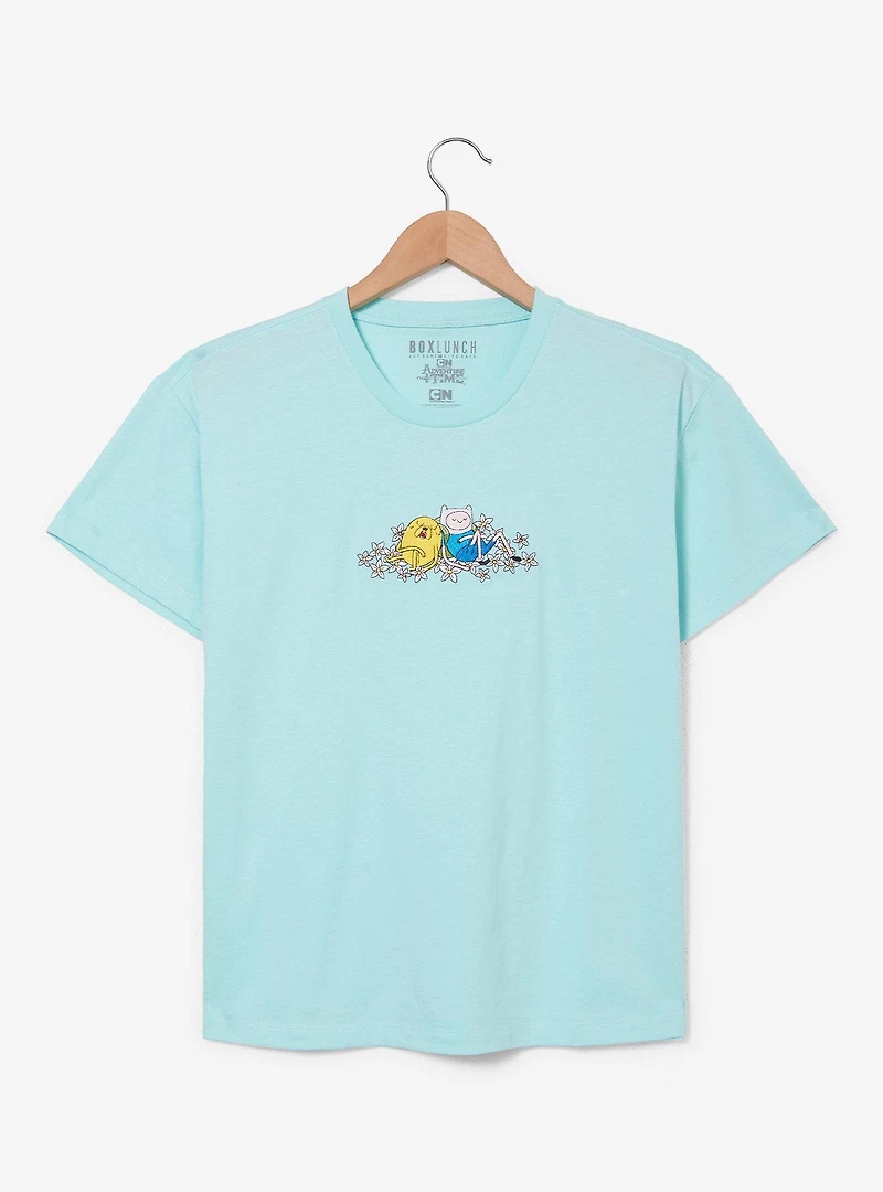 Adventure Time Finn & Jake Floral Women's Cropped T-Shirt - BoxLunch Exclusive