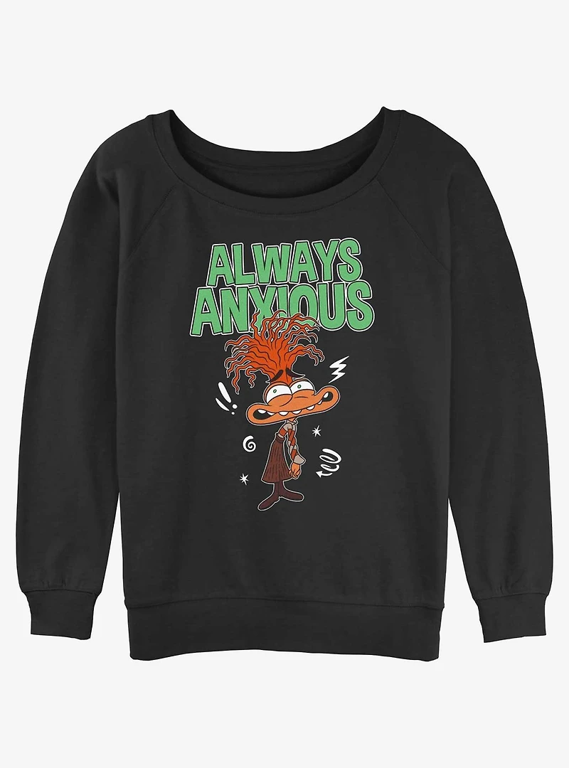 Disney Pixar Inside Out 2 Always Anxious Womens Slouchy Sweatshirt