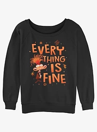 Disney Pixar Inside Out 2 This Is Fine Womens Slouchy Sweatshirt
