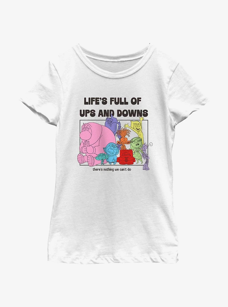 Disney Pixar Inside Out 2 Life's Full Of Ups And Downs Girls Youth T-Shirt