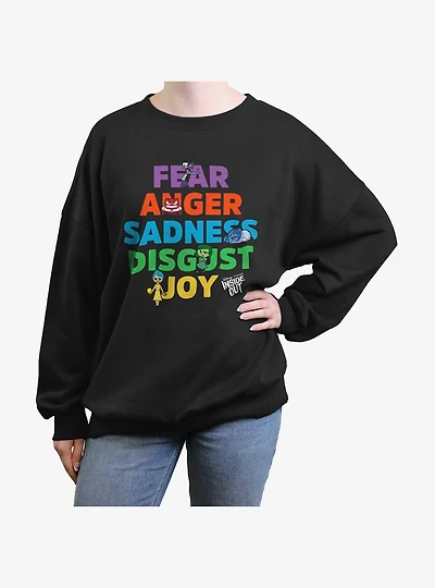 Disney Pixar Inside Out 2 All The Emotions Womens Oversized Sweatshirt