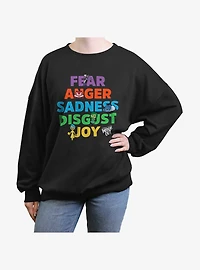 Disney Pixar Inside Out 2 All The Emotions Womens Oversized Sweatshirt