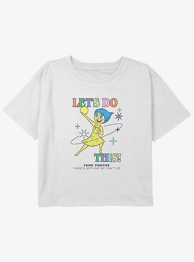 Disney Pixar Inside Out 2 Let's Do This Joy Girls Boxy Crop T-Shirt