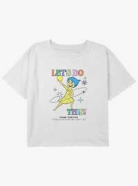 Disney Pixar Inside Out 2 Let's Do This Joy Girls Boxy Crop T-Shirt
