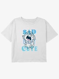 Disney Pixar Inside Out 2 Sad But Cute Girls Boxy Crop T-Shirt
