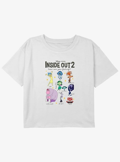 Disney Pixar Inside Out 2 Textbook Of Emotions Girls Boxy Crop T-Shirt
