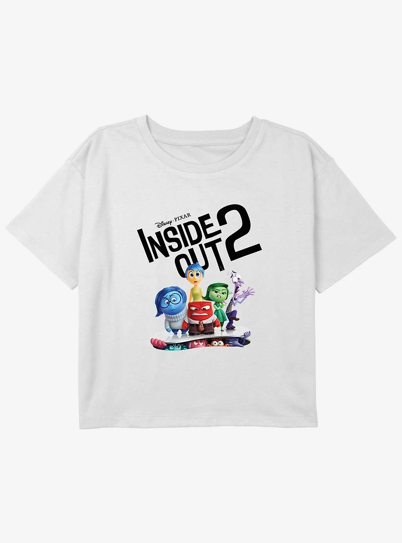 Disney Pixar Inside Out 2 Movie Poster Girls Boxy Crop T-Shirt