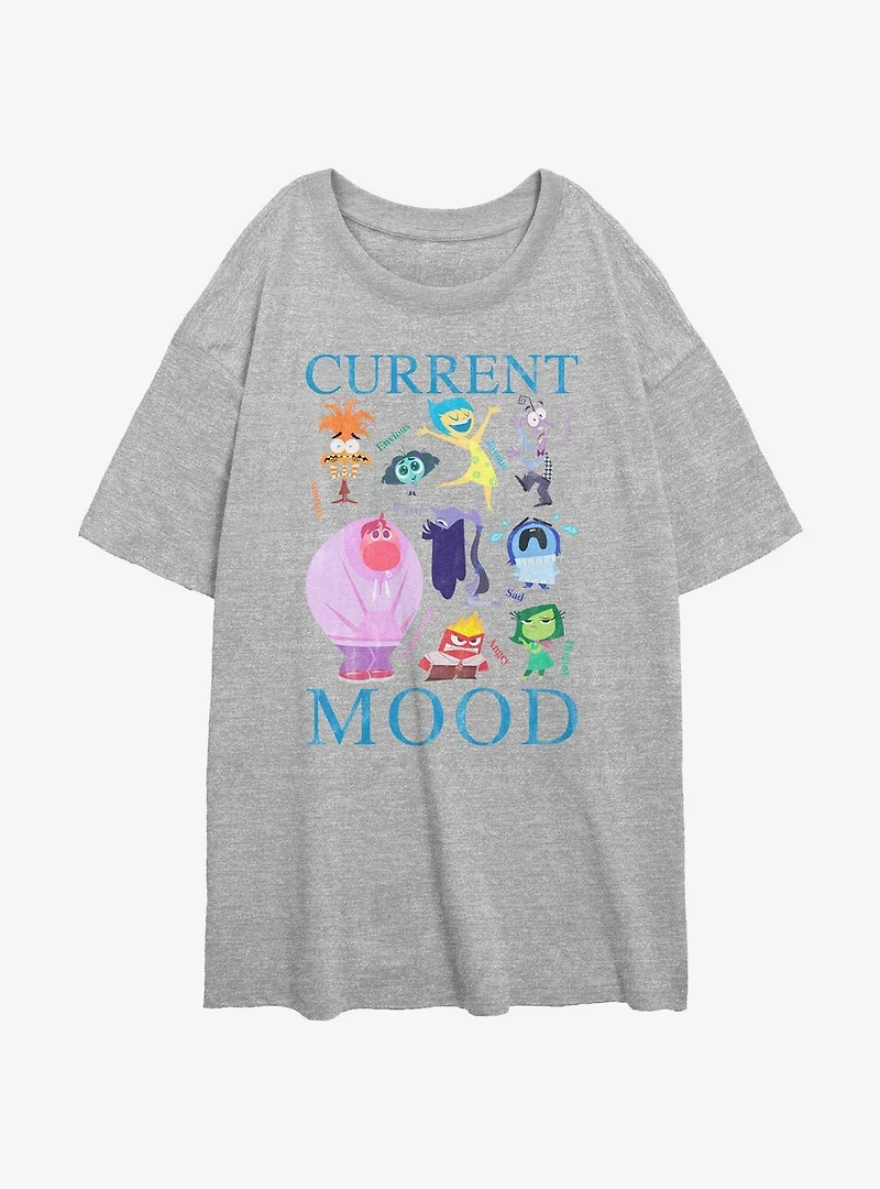 Disney Pixar Inside Out 2 Current Mood Womens Oversized T-Shirt