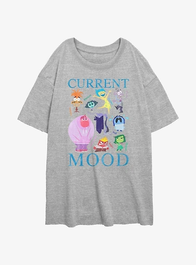 Disney Pixar Inside Out 2 Current Mood Womens Oversized T-Shirt
