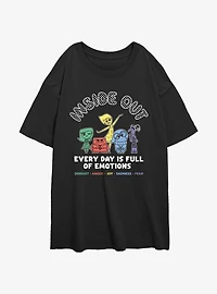 Disney Pixar Inside Out 2 Every Day Emotions Womens Oversized T-Shirt