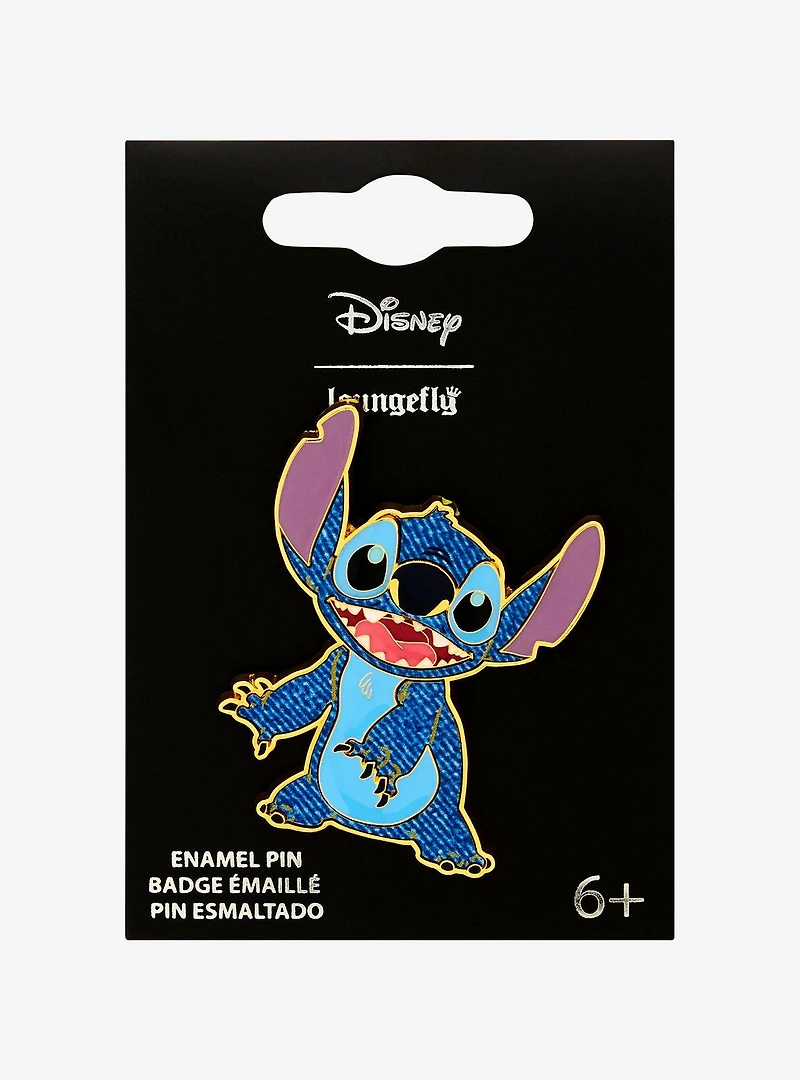 Loungefly Disney Lilo & Stitch Denim Stitch Enamel Pin - BoxLunch Exclusive