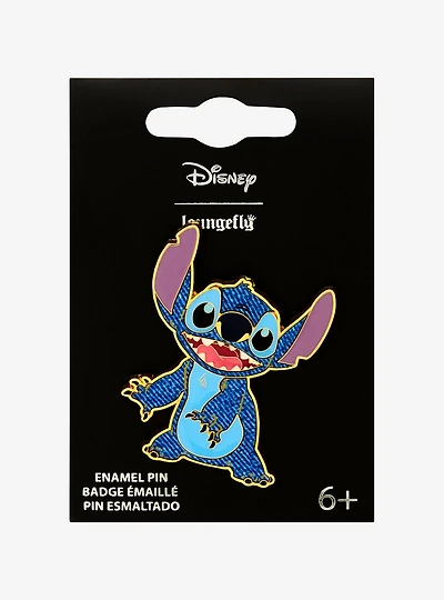 Loungefly Disney Lilo & Stitch Denim Stitch Enamel Pin - BoxLunch Exclusive