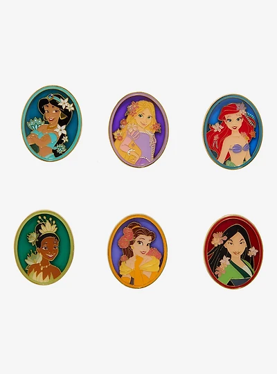 Loungefly Disney Princesses Floral Portraits Blind Box Enamel Pin - BoxLunch Exclusive