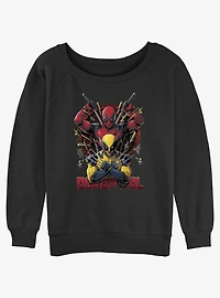 Marvel Deadpool & Wolverine Out Of Danger Womens Slouchy Sweatshirt