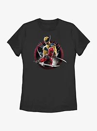 Marvel Deadpool & Wolverine Duo Badge Womens T-Shirt