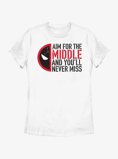Marvel Deadpool & Wolverine Aim For The Middle Womens T-Shirt