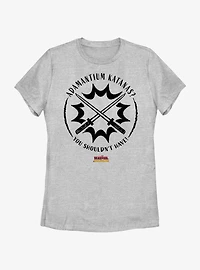 Marvel Deadpool & Wolverine Adamantium Katanas Womens T-Shirt