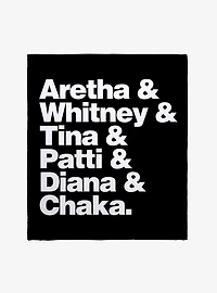 Black History Month Aretha Whitney Tina Patti Diana Chaka Throw Blanket