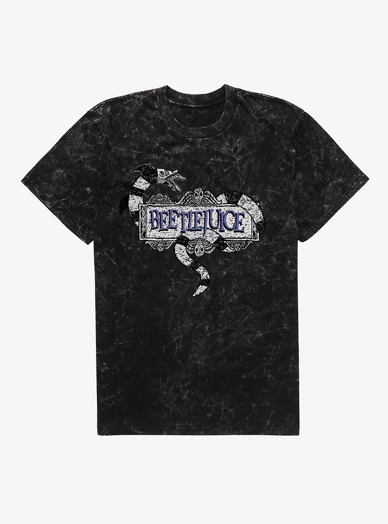 Beetlejuice Sandworm Logo Mineral Wash T-Shirt