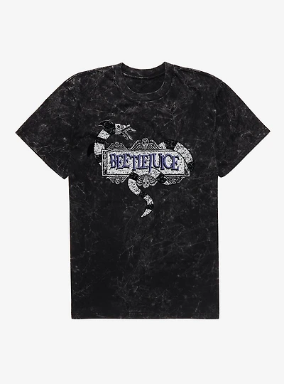 Beetlejuice Sandworm Logo Mineral Wash T-Shirt