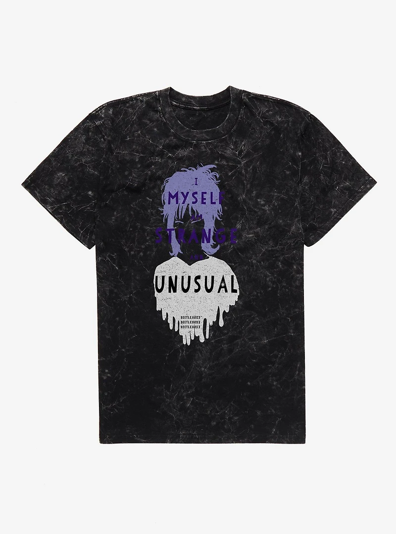 Beetlejuice I Myself Am Strange & Unusual Mineral Wash T-Shirt