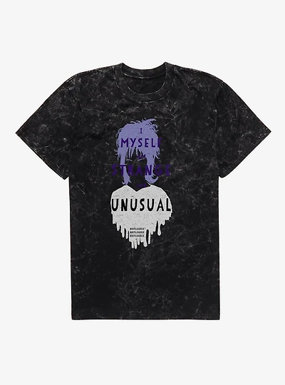 Beetlejuice I Myself Am Strange & Unusual Mineral Wash T-Shirt