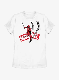 Marvel Deadpool & Wolverine Logo Slash Womens T-Shirt