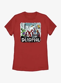Marvel Deadpool & Wolverine Team Avengers Womens T-Shirt