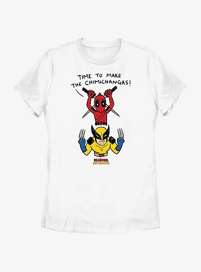 Marvel Deadpool & Wolverine Round House Cooks Womens T-Shirt