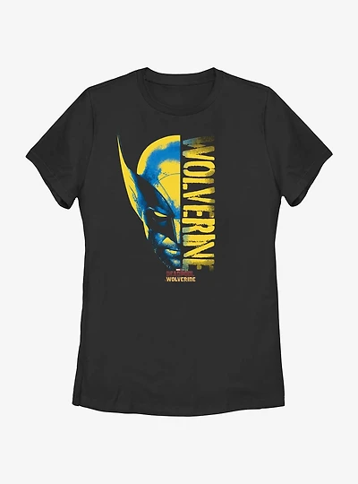 Marvel Deadpool & Wolverine Head Split Womens T-Shirt