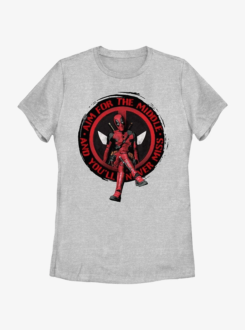 Marvel Deadpool & Wolverine Aim For The Middle Womens T-Shirt