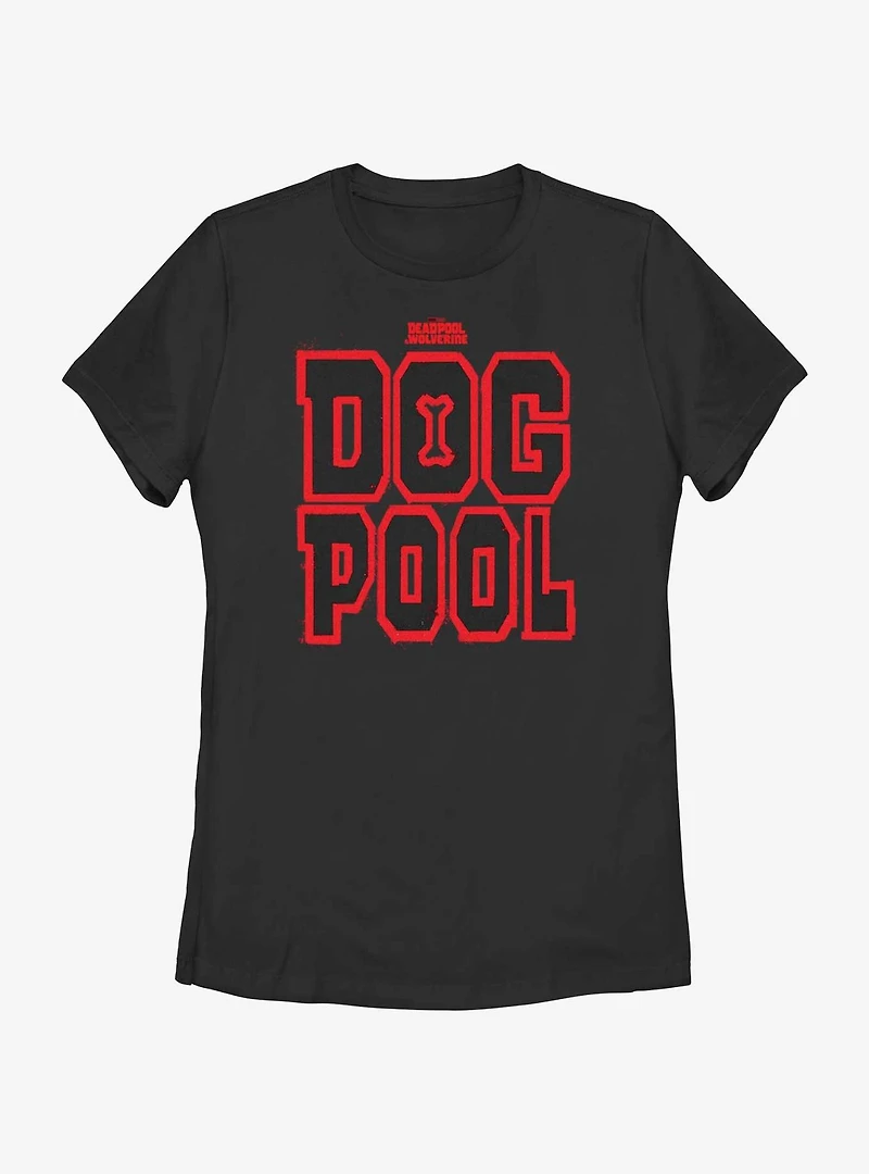 Marvel Deadpool & Wolverine Dogpool Letters Womens T-Shirt