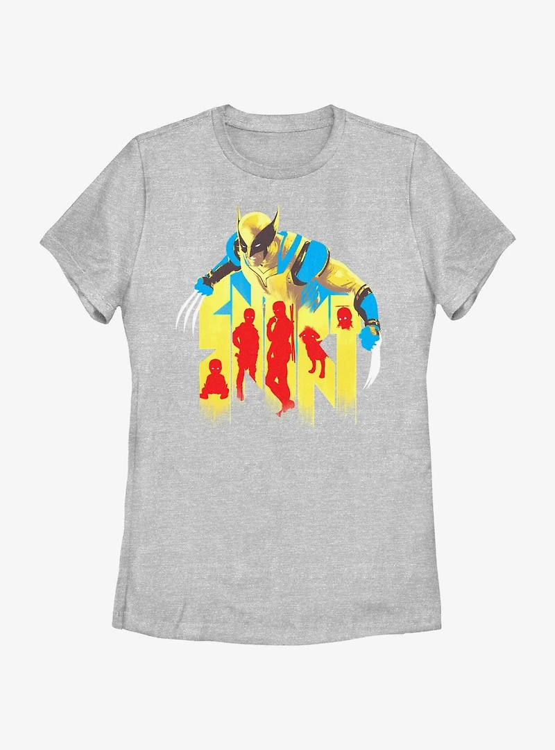 Marvel Deadpool & Wolverine Snikt Claws Out Multipool Womens T-Shirt