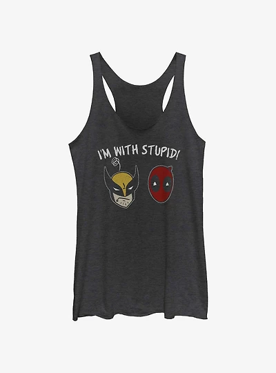 Marvel Deadpool & Wolverine I'm With Stupid Womens Tank Top
