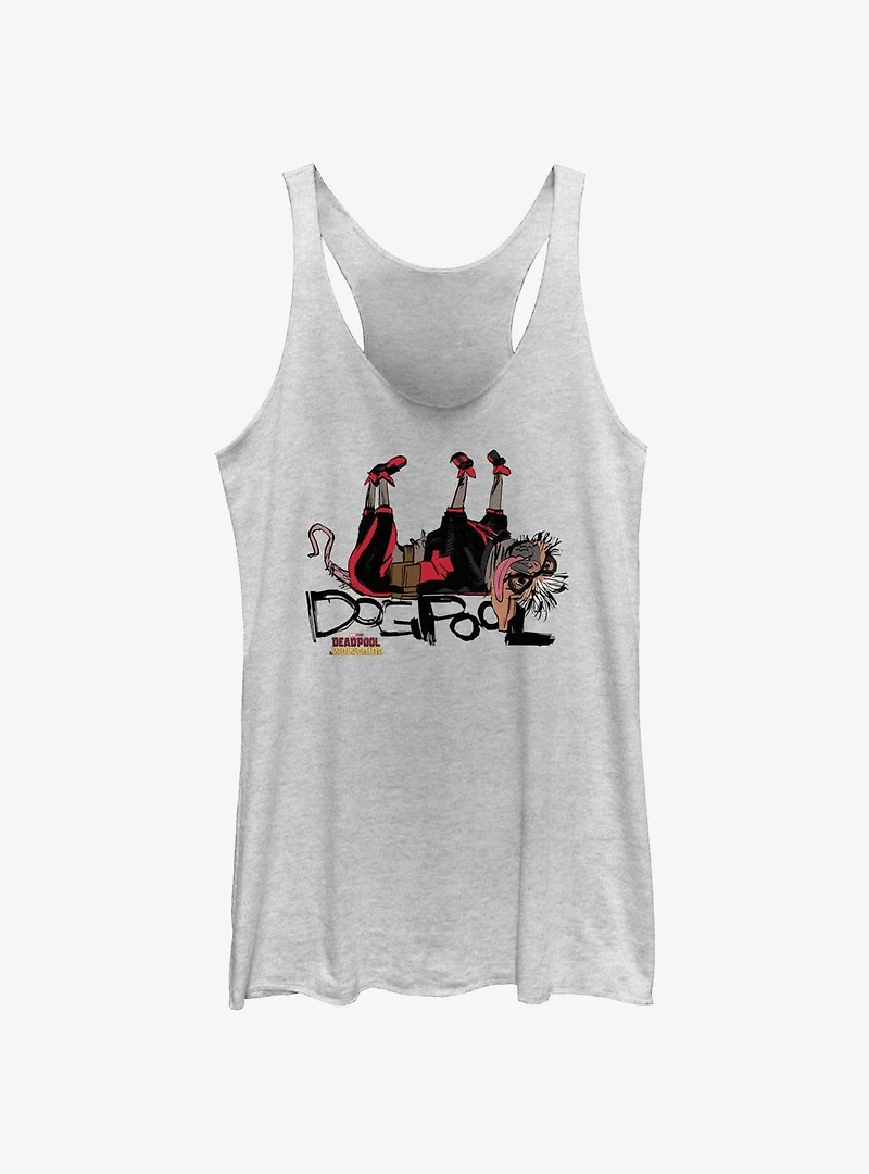 Marvel Deadpool & Wolverine Dogpool Play Dead Womens Tank Top