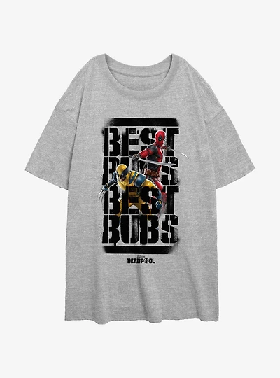 Marvel Deadpool & Wolverine Best Bubs Heroes Womens Oversized T-Shirt