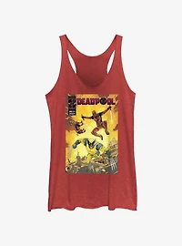 Marvel Deadpool & Wolverine Fighting Poster Womens Tank Top