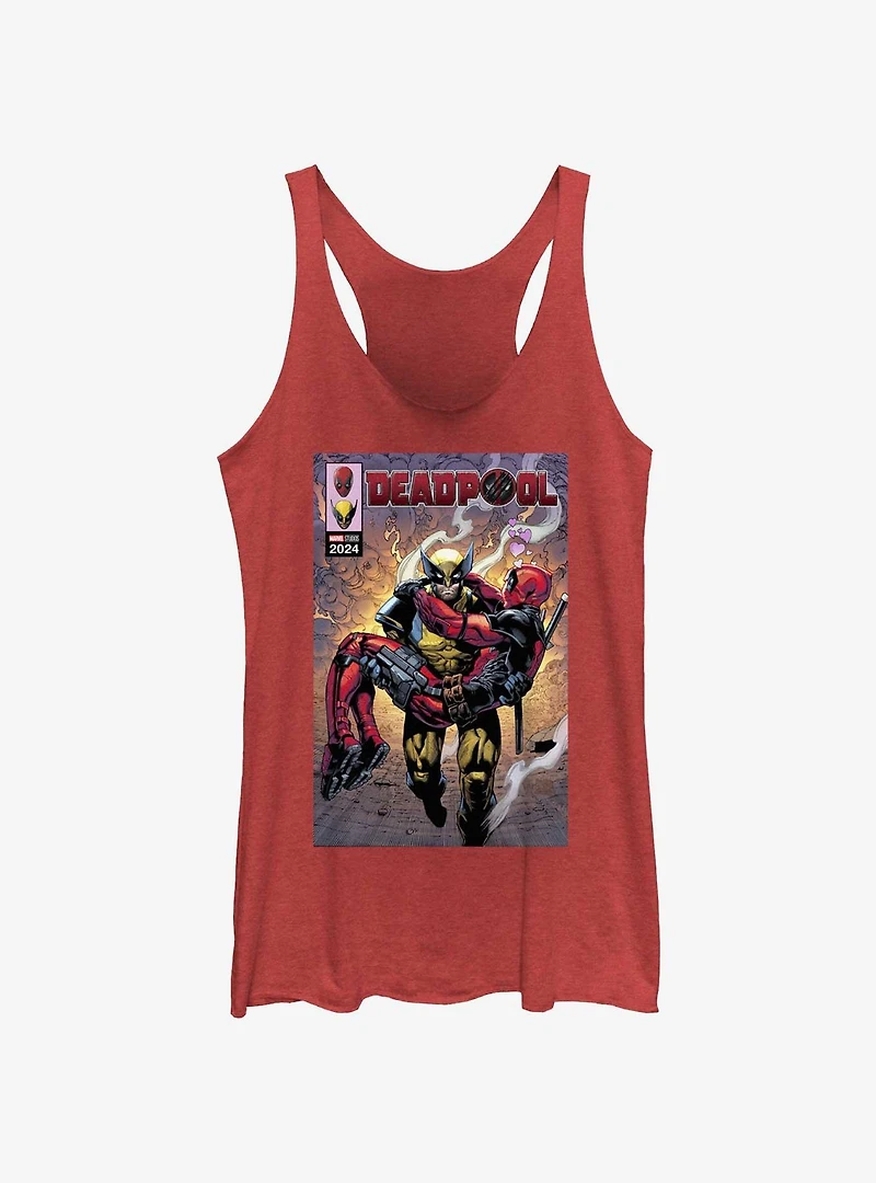 Marvel Deadpool & Wolverine Rescue Mission Poster Womens Tank Top
