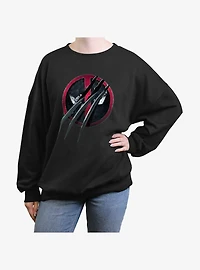 Marvel Deadpool & Wolverine Clawed Pool Womens Oversized Sweatshirt