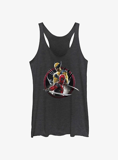 Marvel Deadpool & Wolverine Duo Badge Womens Tank Top