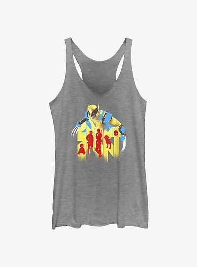 Marvel Deadpool & Wolverine Snikt Claws Out Multipool Womens Tank Top