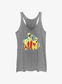 Marvel Deadpool & Wolverine Snikt Claws Out Multipool Womens Tank Top