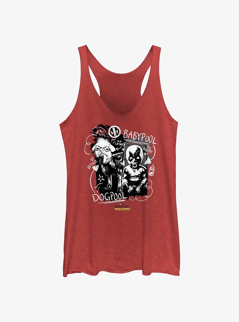 Marvel Deadpool & Wolverine Babypool And Dogpool Womens Tank Top