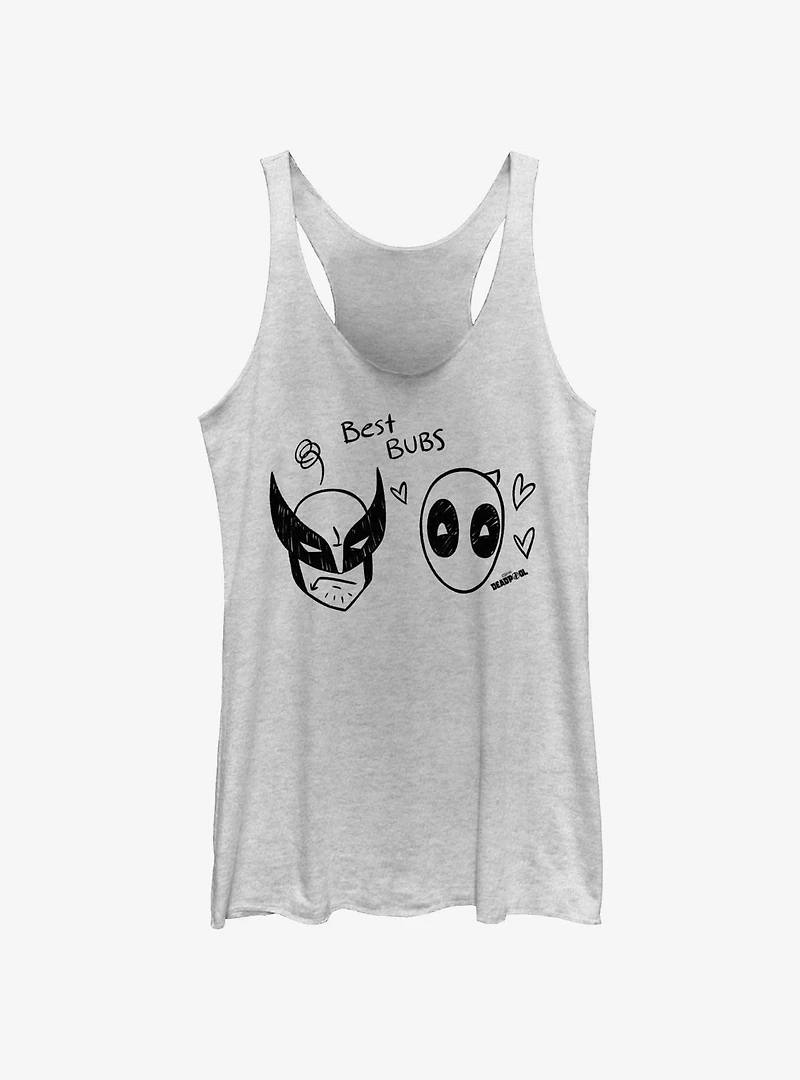 Marvel Deadpool & Wolverine Best Bubs Scribbles Womens Tank Top