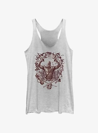 Marvel Deadpool & Wolverine Weapons Explosion Womens Tank Top