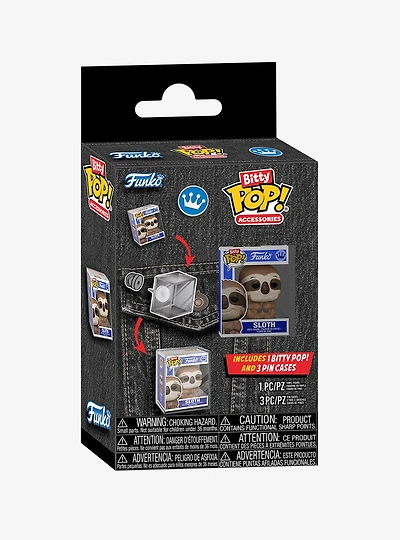 Funko Bitty Pop! Accessories Sloth Mini Figure and Pin Case Set