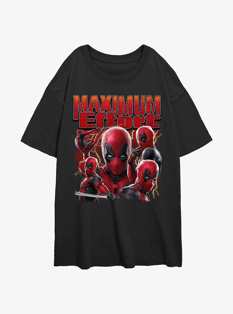 Marvel Deadpool & Wolverine Maximum Effort Womens Oversized T-Shirt BoxLunch Web Exclusive