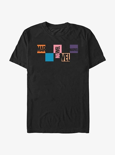 Marvel Logo Checkered T-Shirt